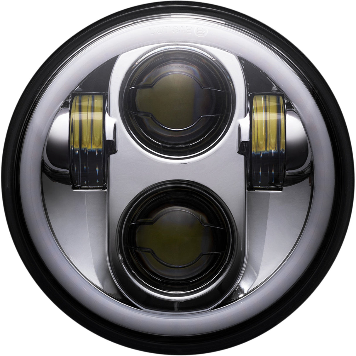Custom Dynamics 5-3/4" LED Halo Headlamp Chrome - CD-575-H-C For Harley 1957-2022