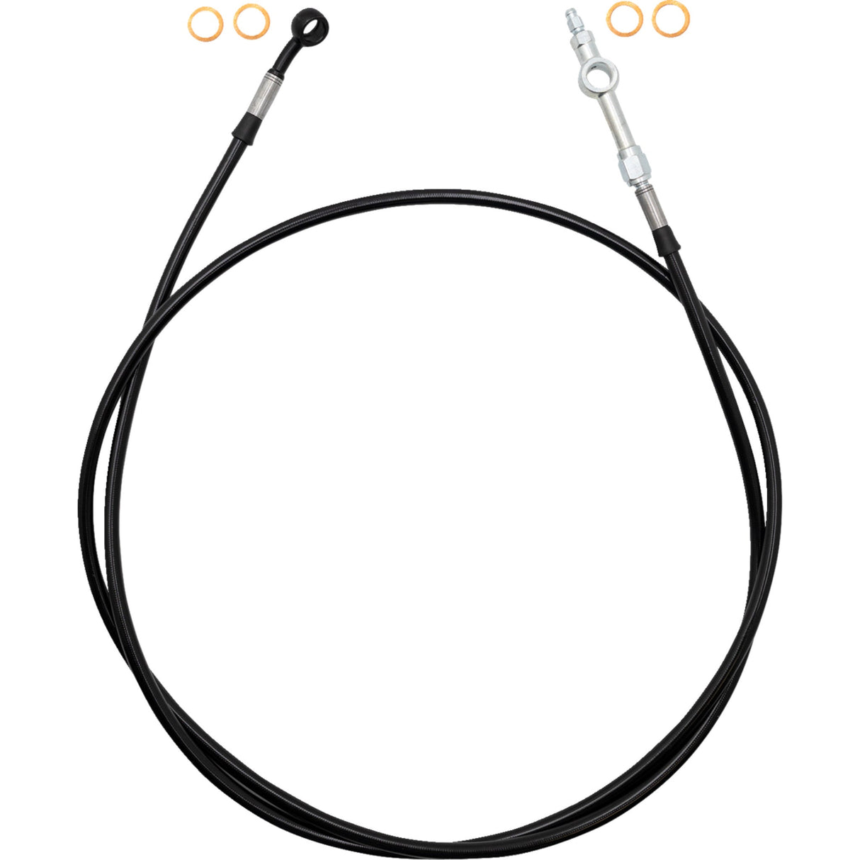 FAT Baggers INC. EZ Install Brake Line 64" Black Braid - 120064-B For Harley Touring 2008-2013