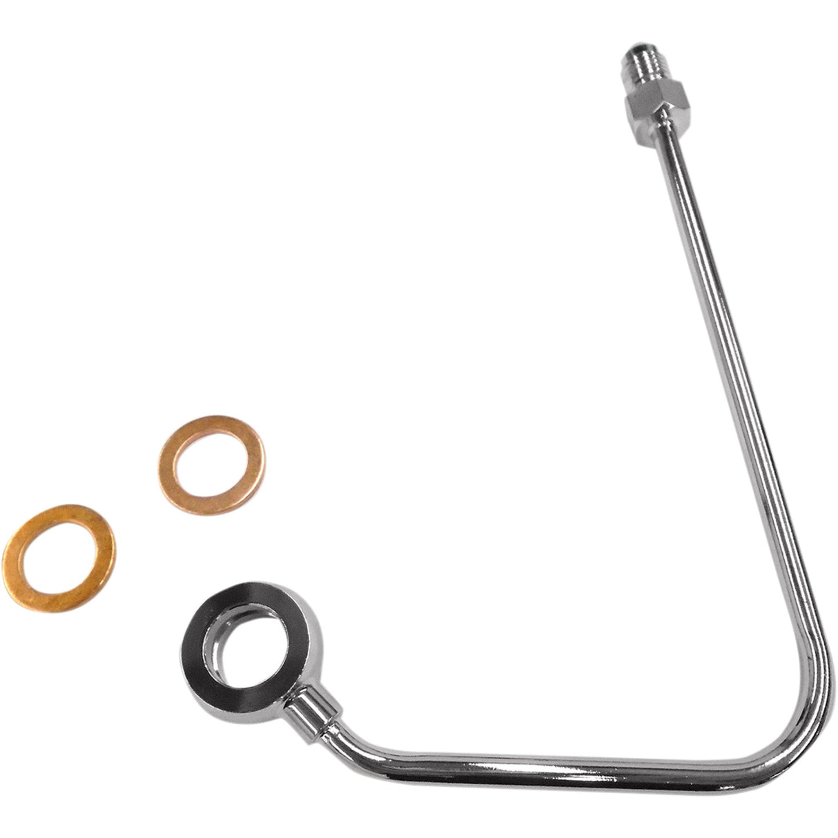 Magnum Shielding ABS Upper Brake Line Adapter 4-3/4" Length Chrome - AS37000 For Harley 2012-2017