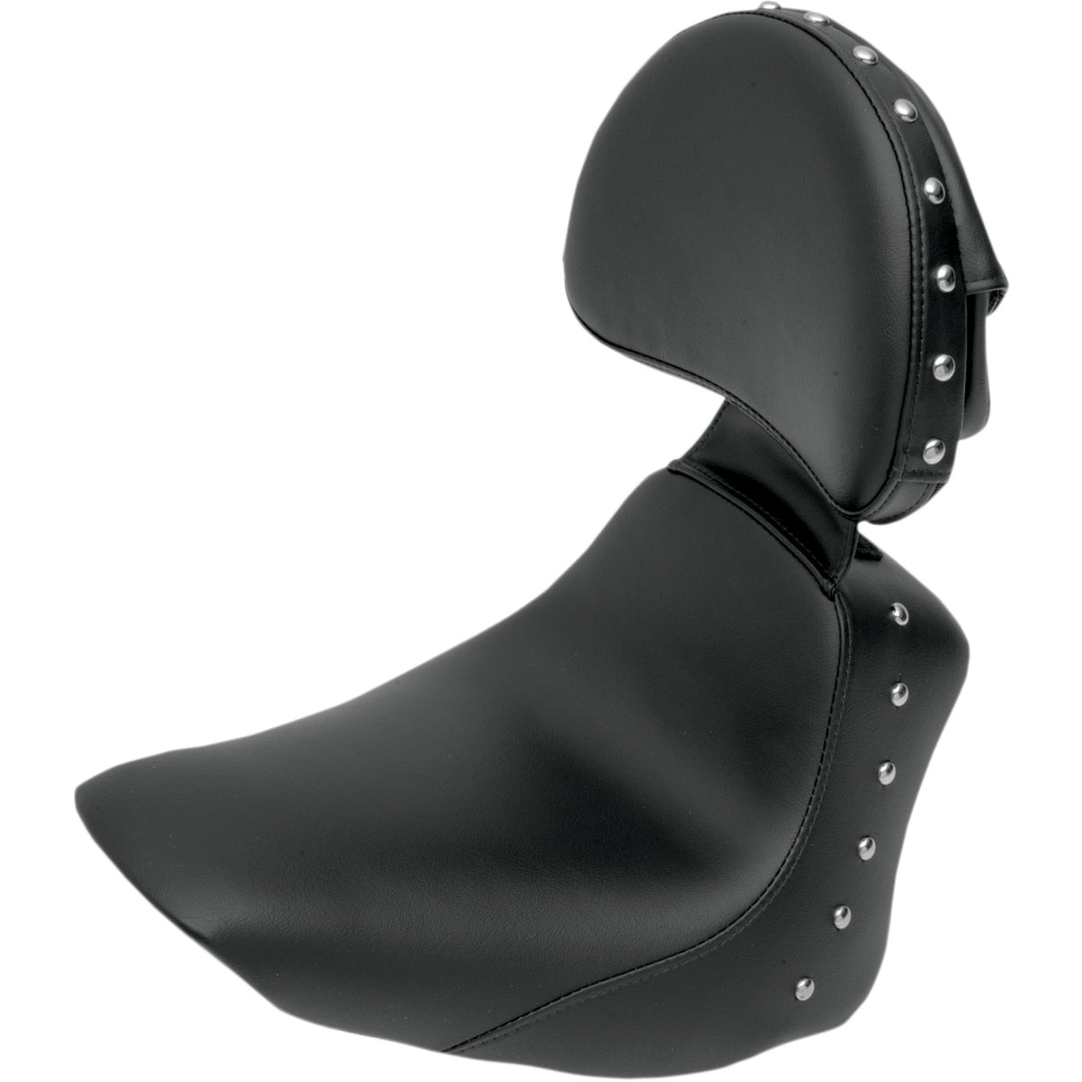Saddlemen Heels Down Solo Seat With Backrest Studded Black - 806-15-0031 For Harley Softail 2006-2017