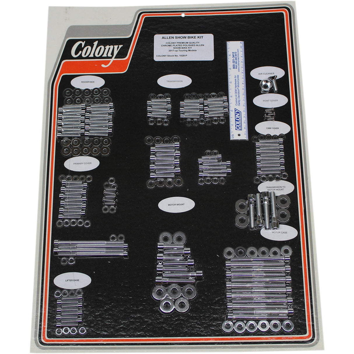 COLONY 2401-1118 1028-P Engine Bolt Kit Bolt Kit - Engine - Chrome