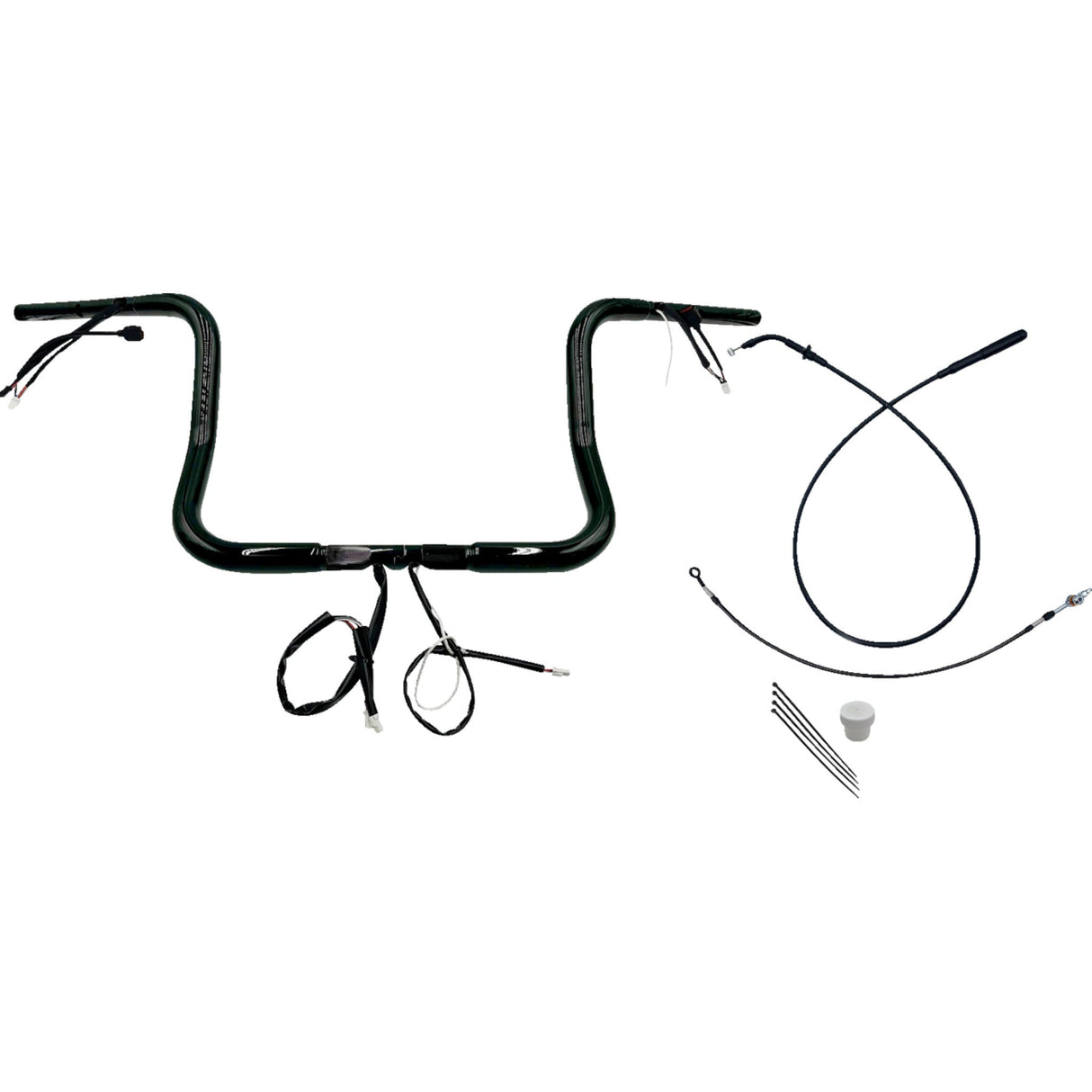 FAT Baggers INC. 1-1/4" EZ Install Round Top Handlebar 12" Black - 939012-B For Harley Street Glide 2023-2026