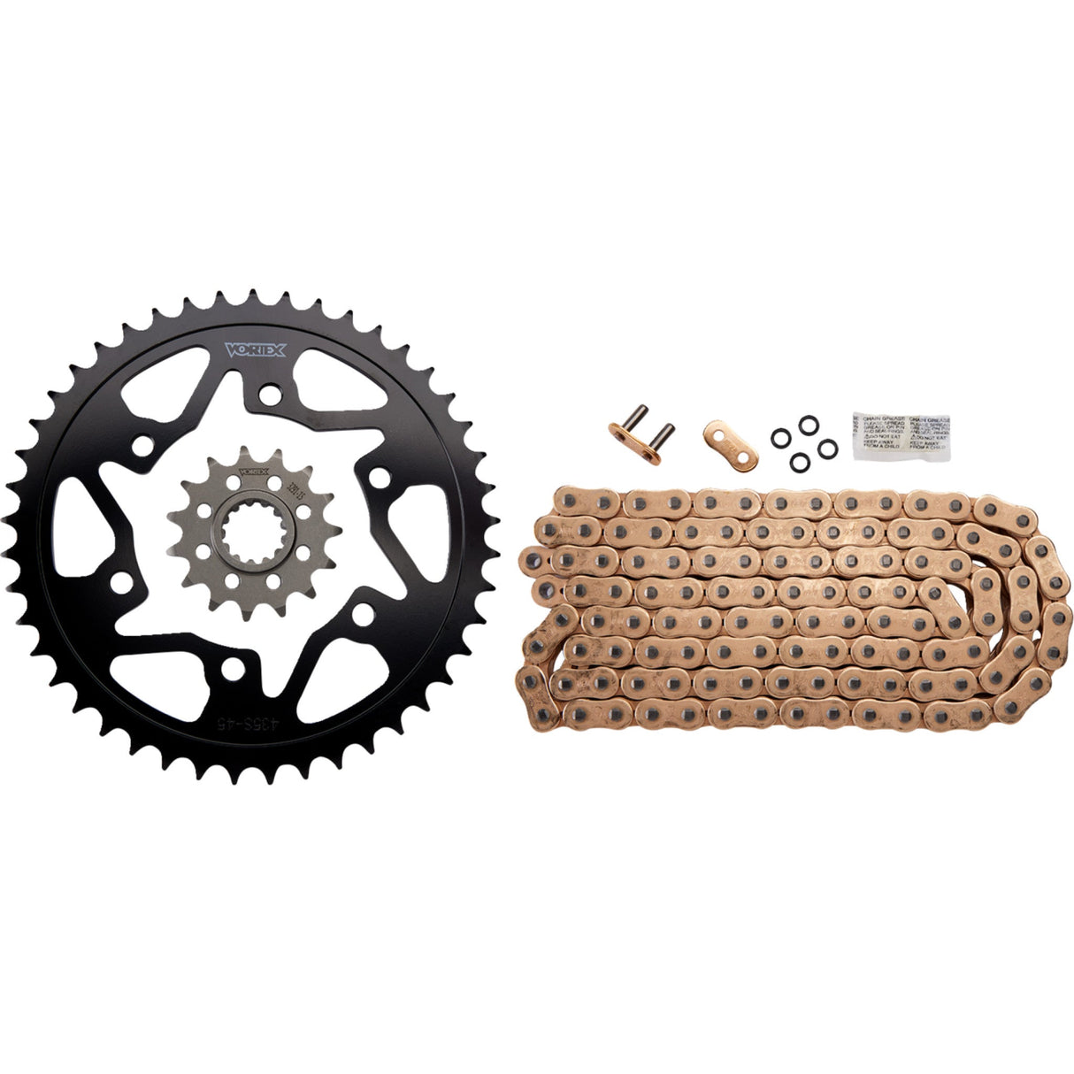VORTEX 1230-1549 CKG6457 Chain and Sprocket Kit Chain Kit - Gold