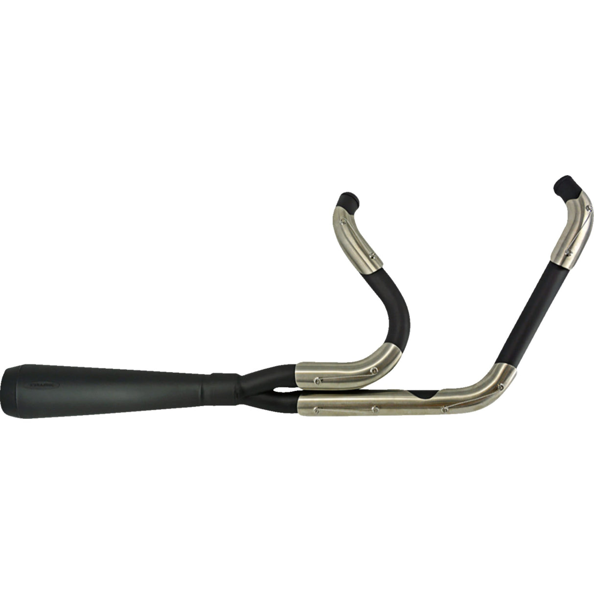 Trask 2-Into-1 Assault Exhaust System Black Ceramic With Bags - TM-5053BK For Harley Softail 2018-2024