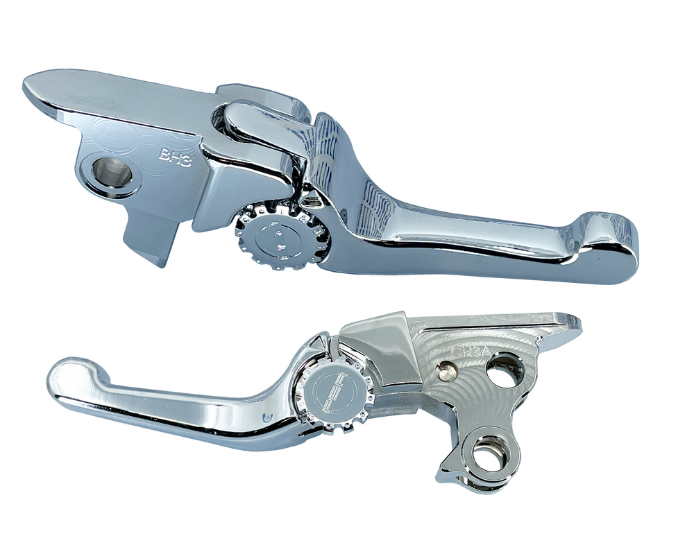 Psr Anthem Shorty Lever SET Chrome FLT Cable Clutch - 12-01666-20 For Harley Touring 2021-2023