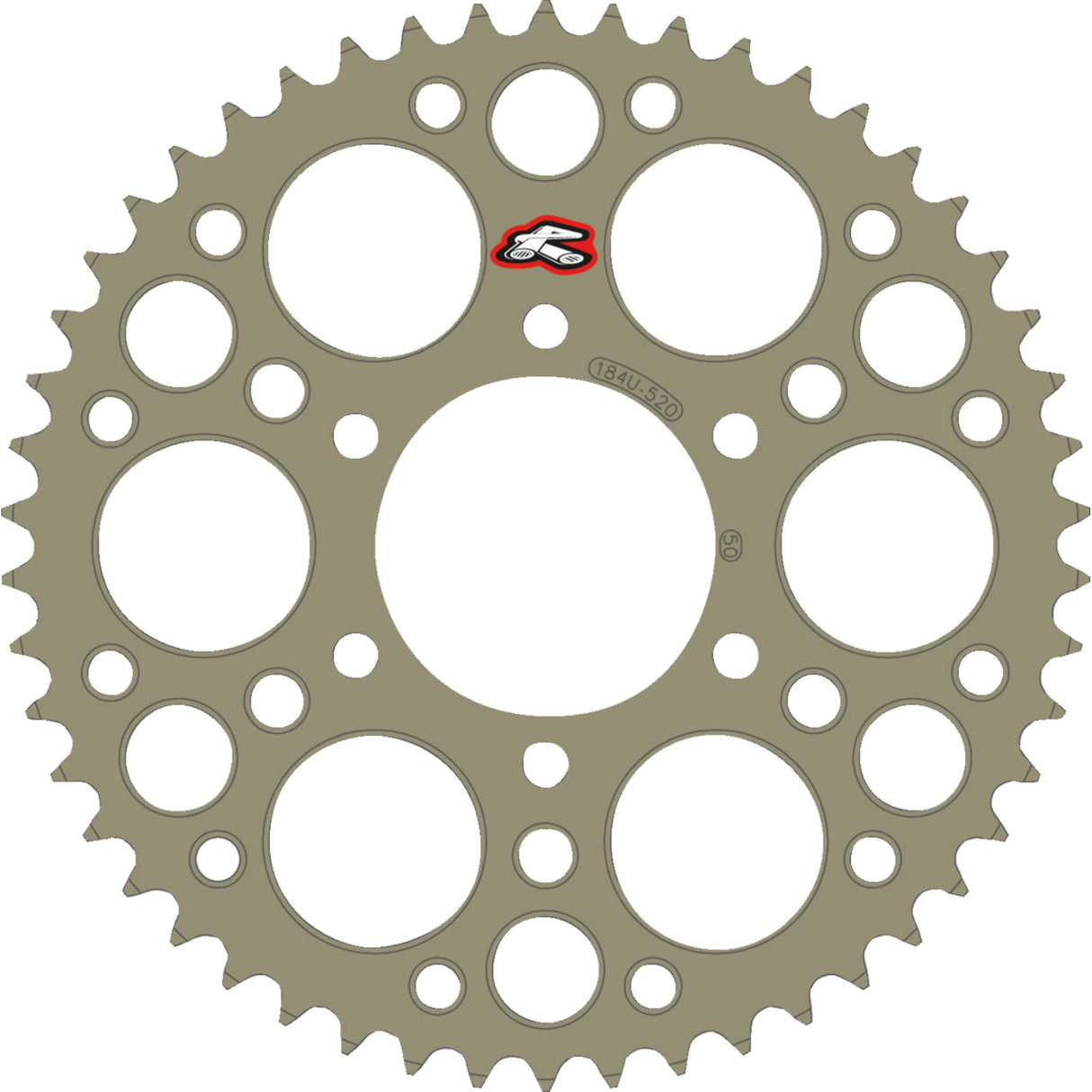 Renthal Rear Sprocket Aluminum 50 Tooth - 184U-520-50P-HA For Kawasaki Motorcycles 1990-2025 | Triumph Daytona / Tiger / XC 800 / Street 2006-2020