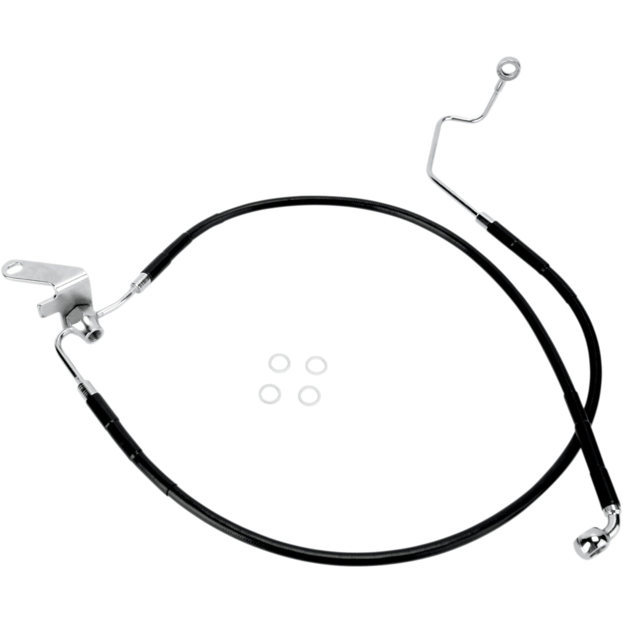 Drag Specialties Stainless Steel Brake Line Kit Rear Black For Harley Softail 2000-2006