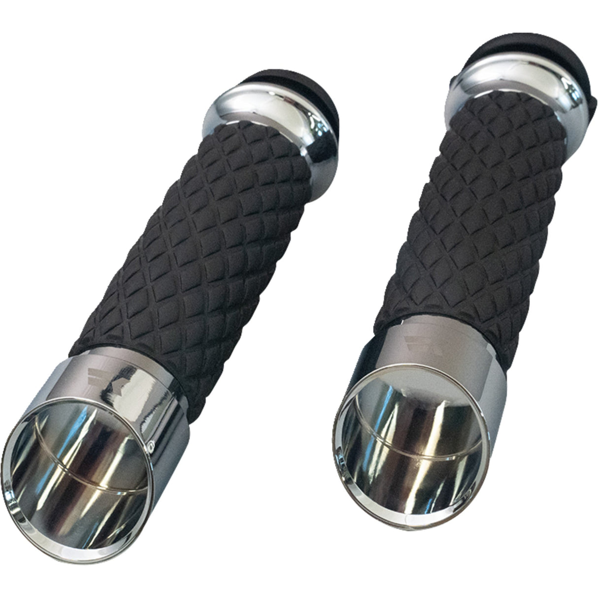Khrome Werks Edge Grips Custom Contour Diamond Chrome - 500315 For Harley Motorcycles 2008-2024