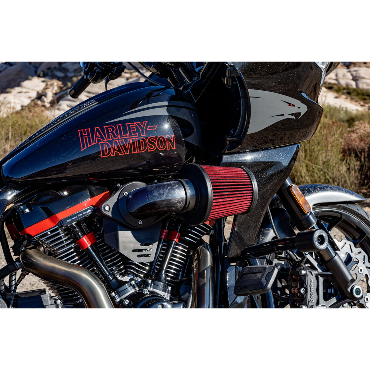 Vance & Hines V02 Falcon XL Air Intake Kit Forged Carbon Fiber - 41108 For Harley Touring 2024-2026