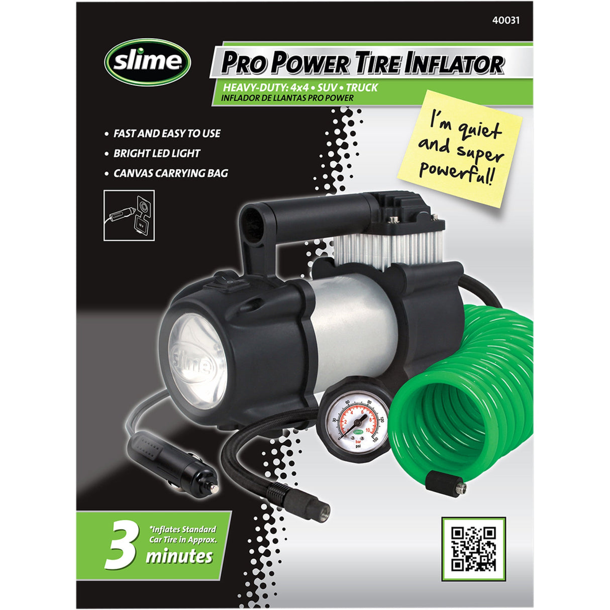 SLIME 0363-0069 40031 Pro Power Tire Inflator Compressor - Heavy Duty