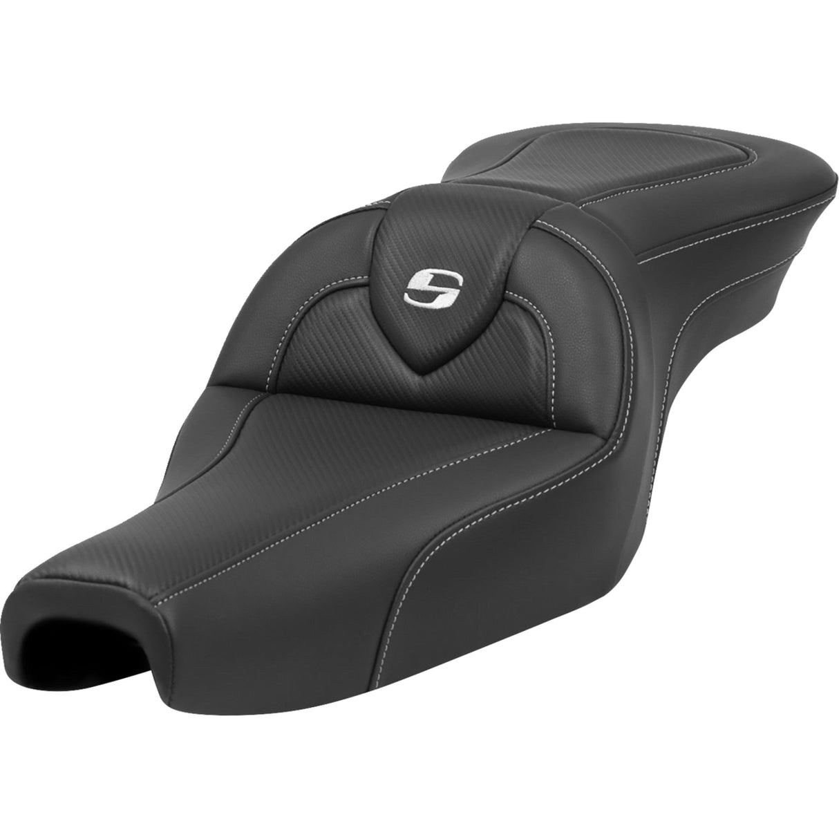 Saddlemen Roadsofa™ Standard Reach Seat Without Backrest Carbon Fiber - 807-11-185 For Harley Sportster 2004-2022 (3.3G Tank)