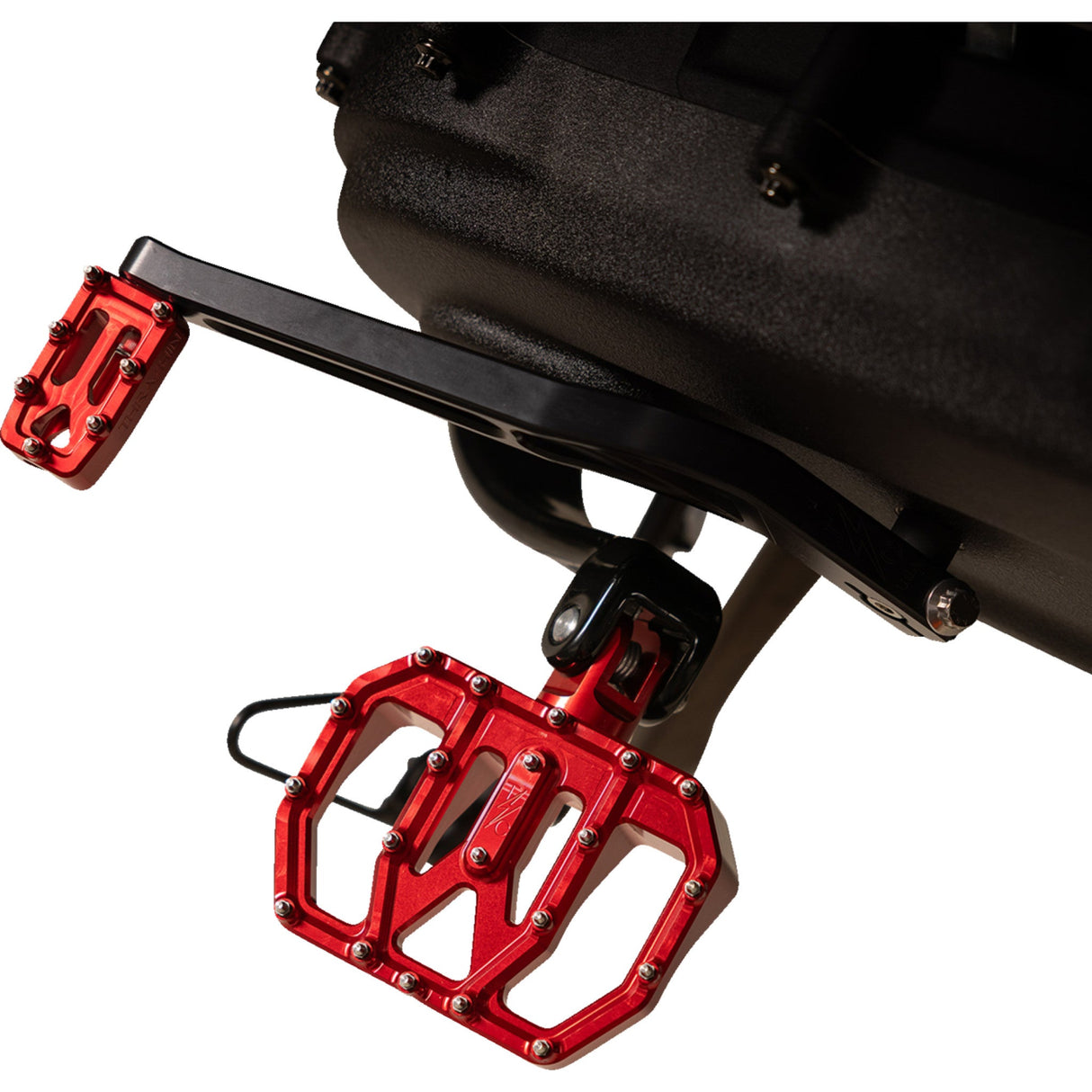 Thrashin Supply CO. Mini Aggressor Floorboards Red Rear - TSC-2031-2-D For Harley Motorcycles 1972-2025