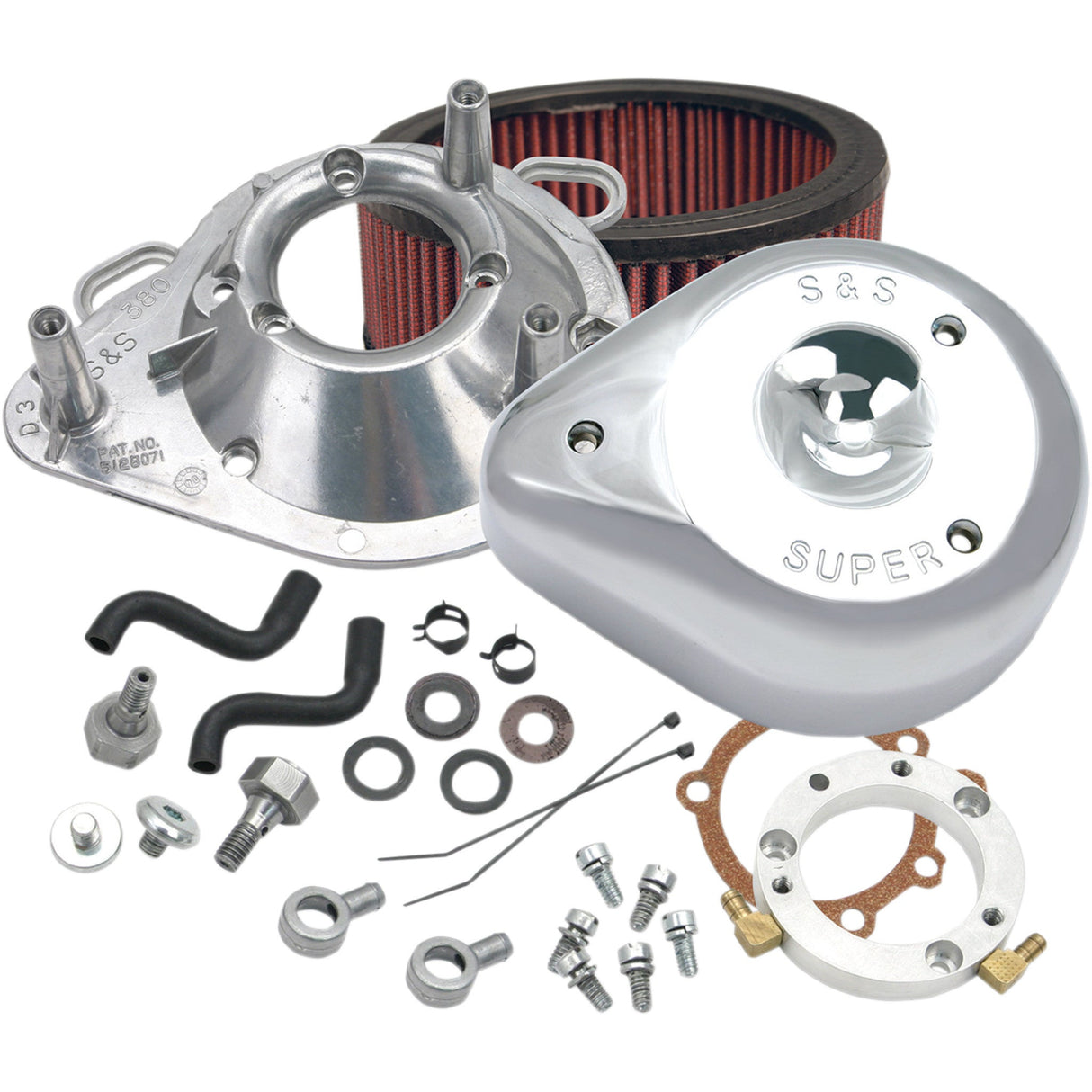S&S CYCLE 1010-2163 170-0303B Teardrop Air Cleaner - Chrome