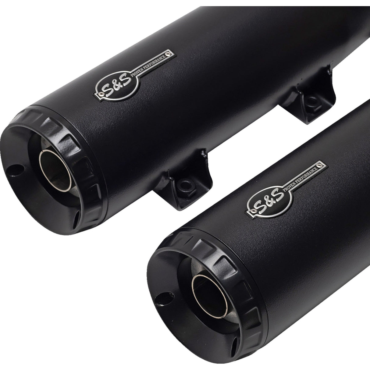 S&S Cycle Grand National Slip-On Mufflers Black 50-State - 4110-266 For Indian Scout 2015-2023