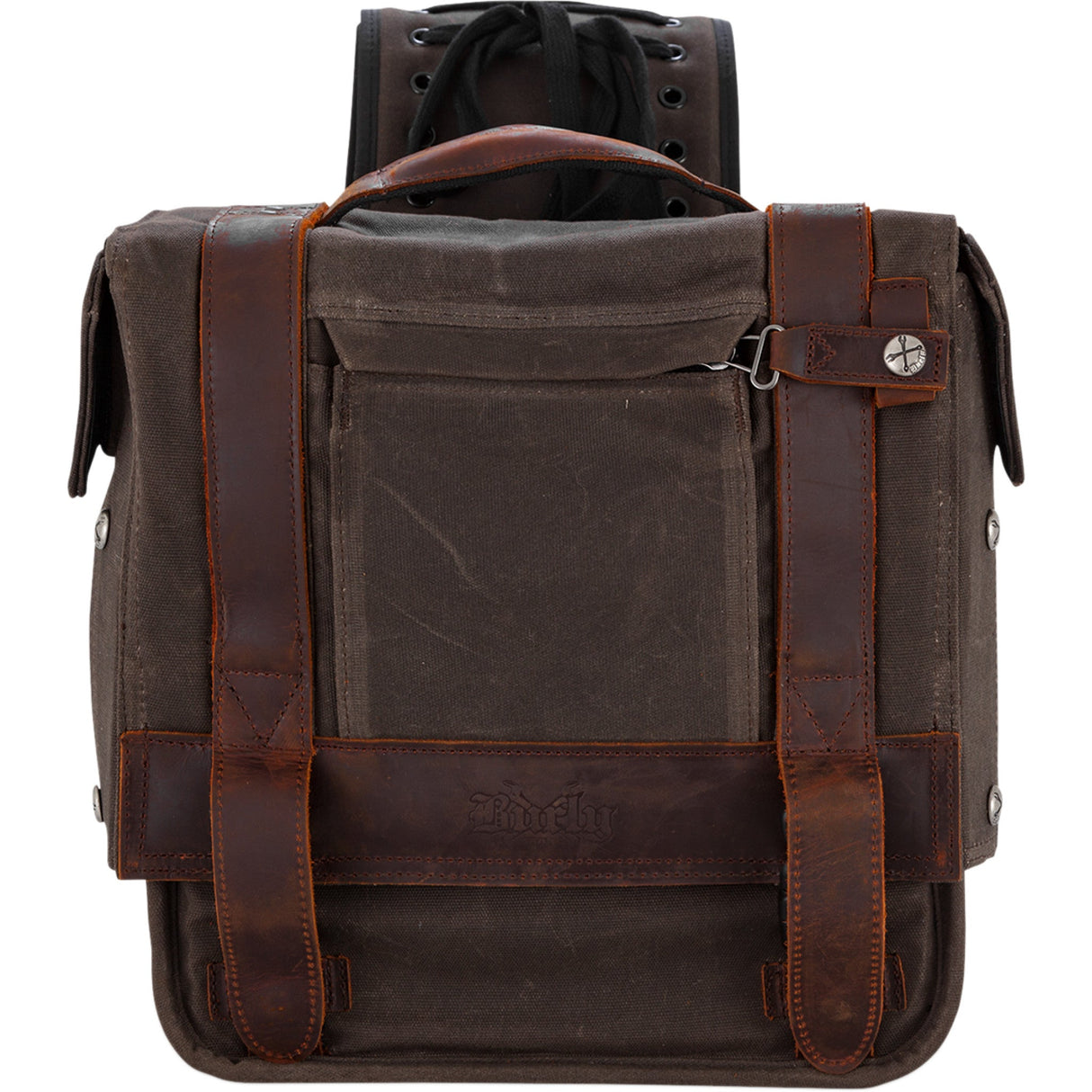 BURLY BRAND 3501-1420 B15-1002D Throw-over Saddlebag dark oak