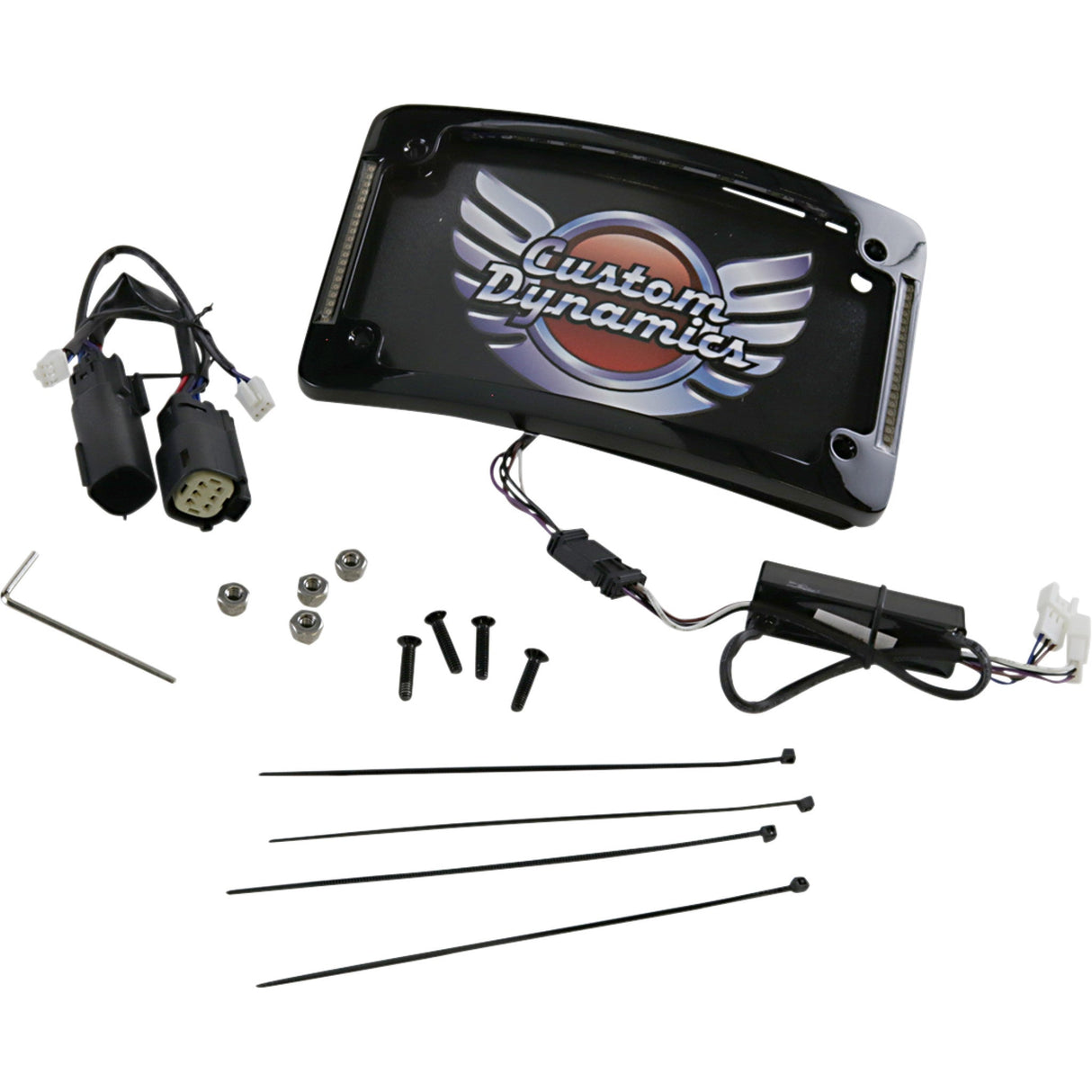 Custom Dynamics LED Radius License Plate Frame Black - TF06-BCM-B For Harley Touring 2014-2025