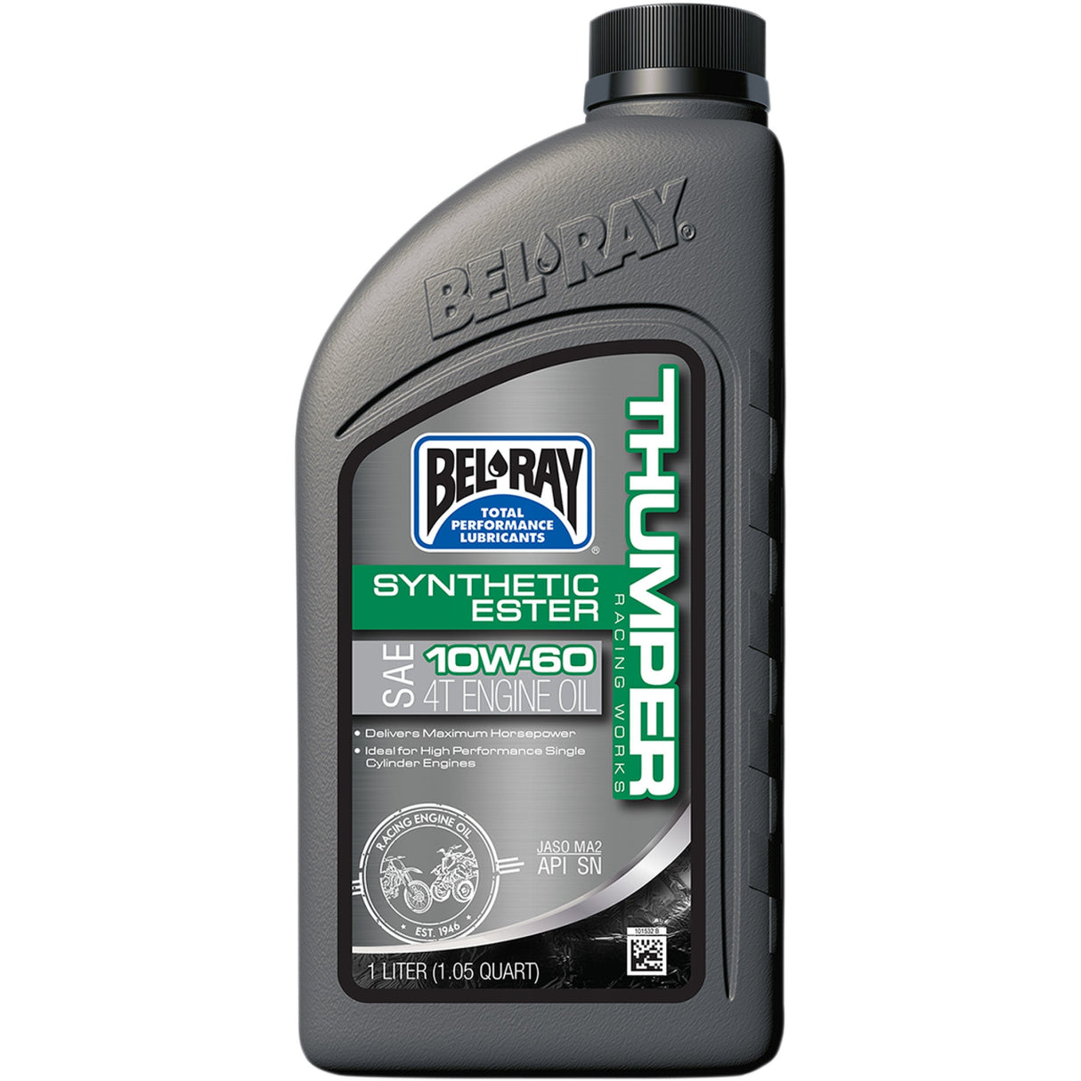 BEL-RAY 3601-0312 99551-B1LW Thumper® Racing Synthetic Ester 4T Engine Oil Thumper Synthetic Oil - 10W-60 - 1L