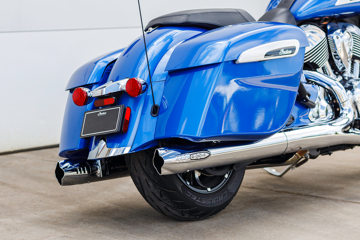 4" Broadhead Slip-On Mufflers - Fishtail - Chrome - 1801-1766