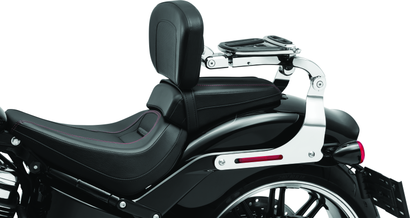 Kuryakyn Fixed Mounts Multi-Purpose Driver & Passenger Backrest Black - 7081 For Harley Softail 2018-2021