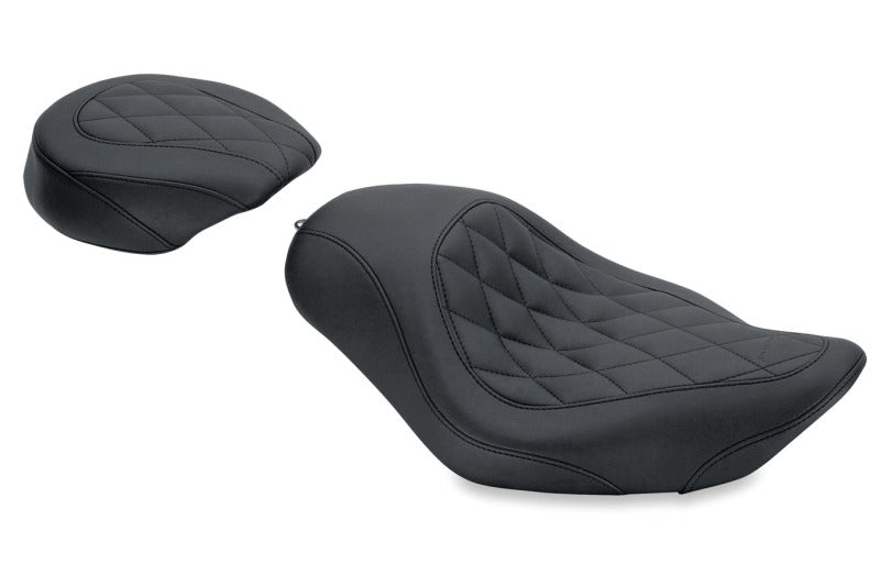 Mustang Motorcycle Mustang Wide Tripper Solo Seat Diamond Stitch Black - 76728 For Harley Sportster 2010-2021