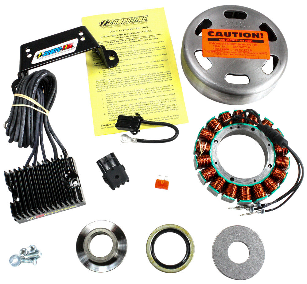 Compu-Fire Compufire Charging System 40 AMP Vented Rotor ` BT - 55560 For Harley Motorcycles 1984-1999