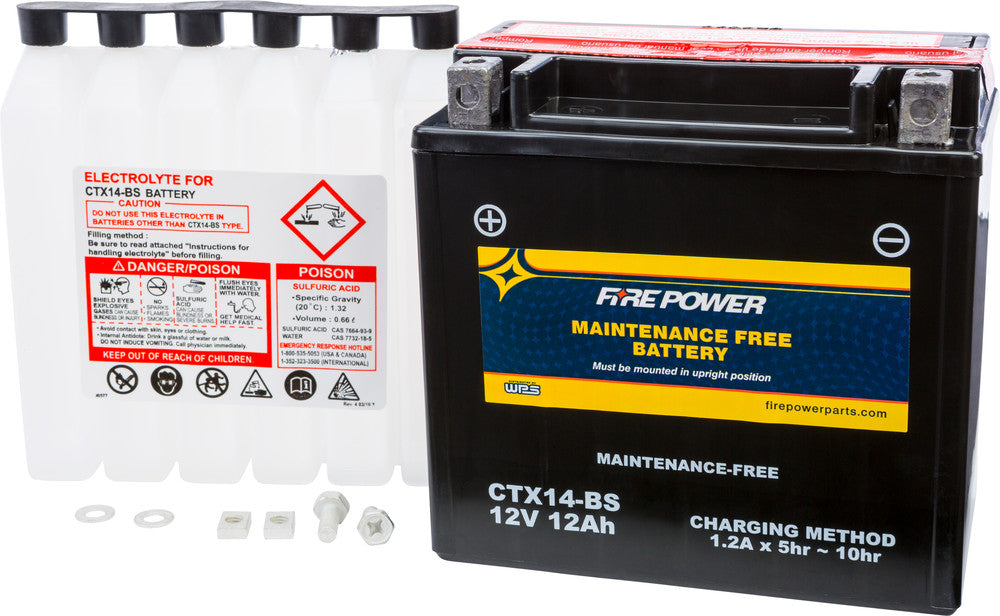 Fire Power 49-2271 CTX14-BS BATTERY CTX14-BS MAINTENANCE FREE