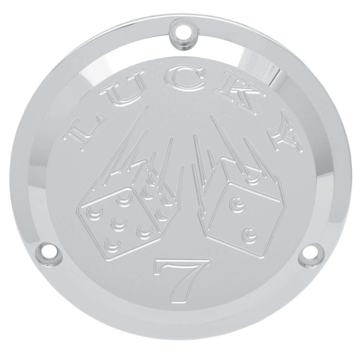 Joker Machine Billet Derby Cover Lucky 7 Chrome 3 Hole - 921017L For Harley Motorcycles 1970-1998
