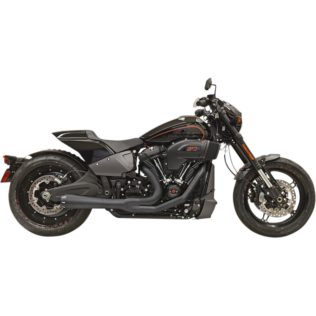 Bassani Xhaust 2-Into-1 Road Rage Exhaust System Black - 1S94RB For Harley Softail 2018-2024