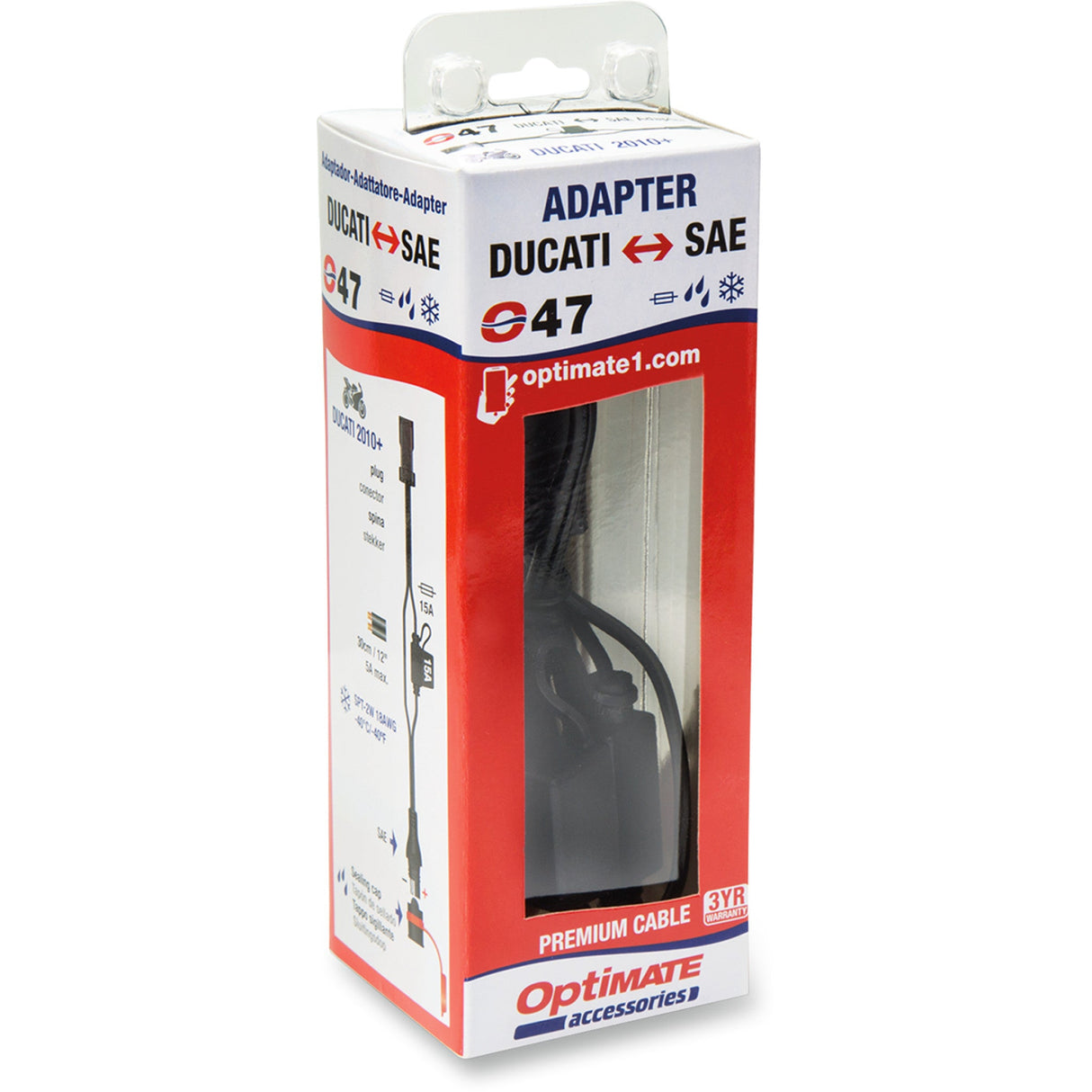 TECMATE 3807-0242 O-47 OBD to SAE Adapter Adapter - Ducati to SAE