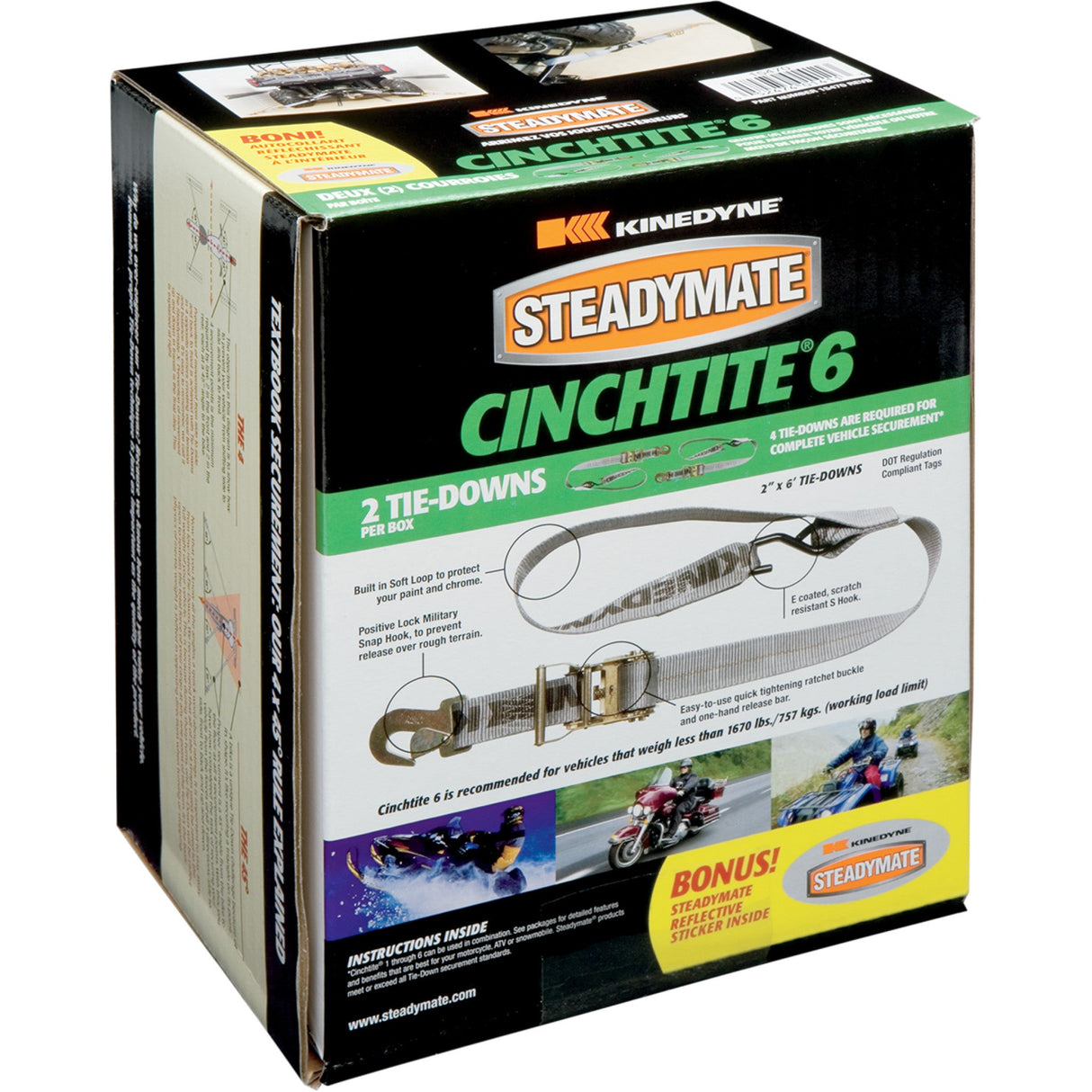 STEADYMATE 3920-0250 15470 Cinchtite 6 Tie-Downs Cinchtite 6 Ratchet Tie-Down