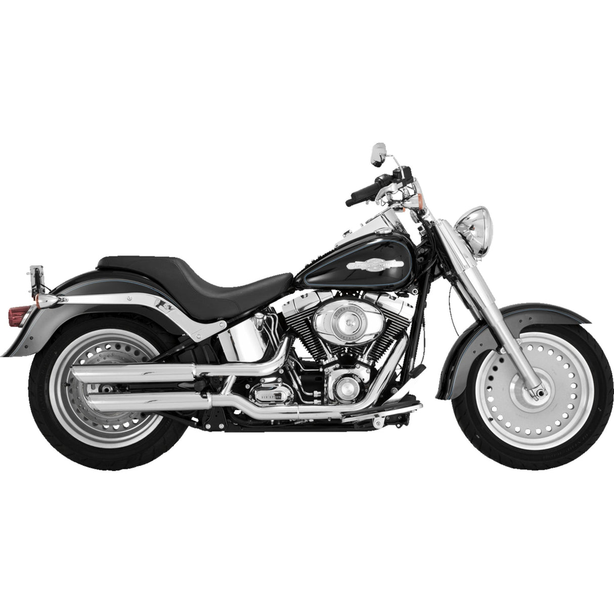 Vance & Hines Twin Slash 3" Slip-On Mufflers Chrome - 16844 For Harley Softail 2007-2009