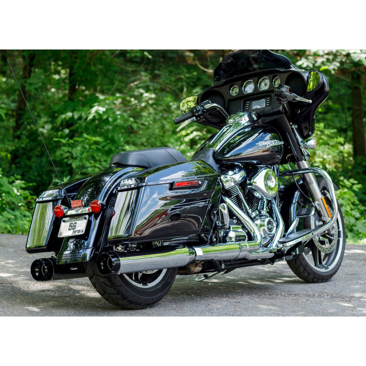 S&S Cycle 4-1/2" MK45 Performance Mufflers — Thruster Black Thruster - 550-0664 For Harley Touring 2017-2026