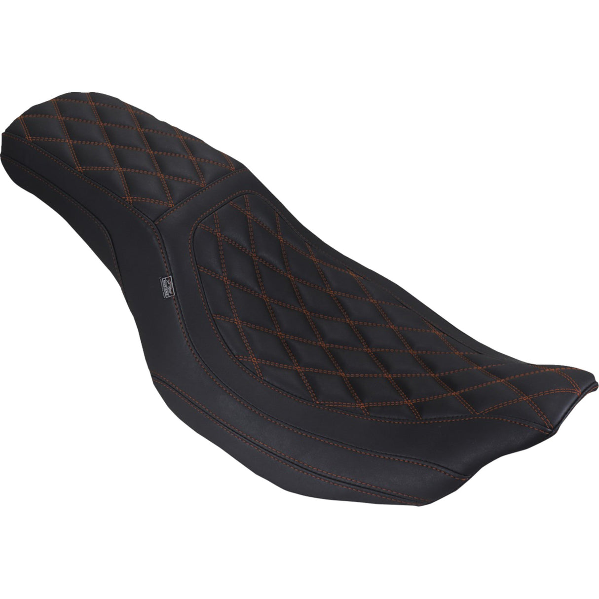 MUSTANG 0801-2299 88514 MO Low Squareback Seat double diamond - mandarin orange stitch - flh/flt '23-'25