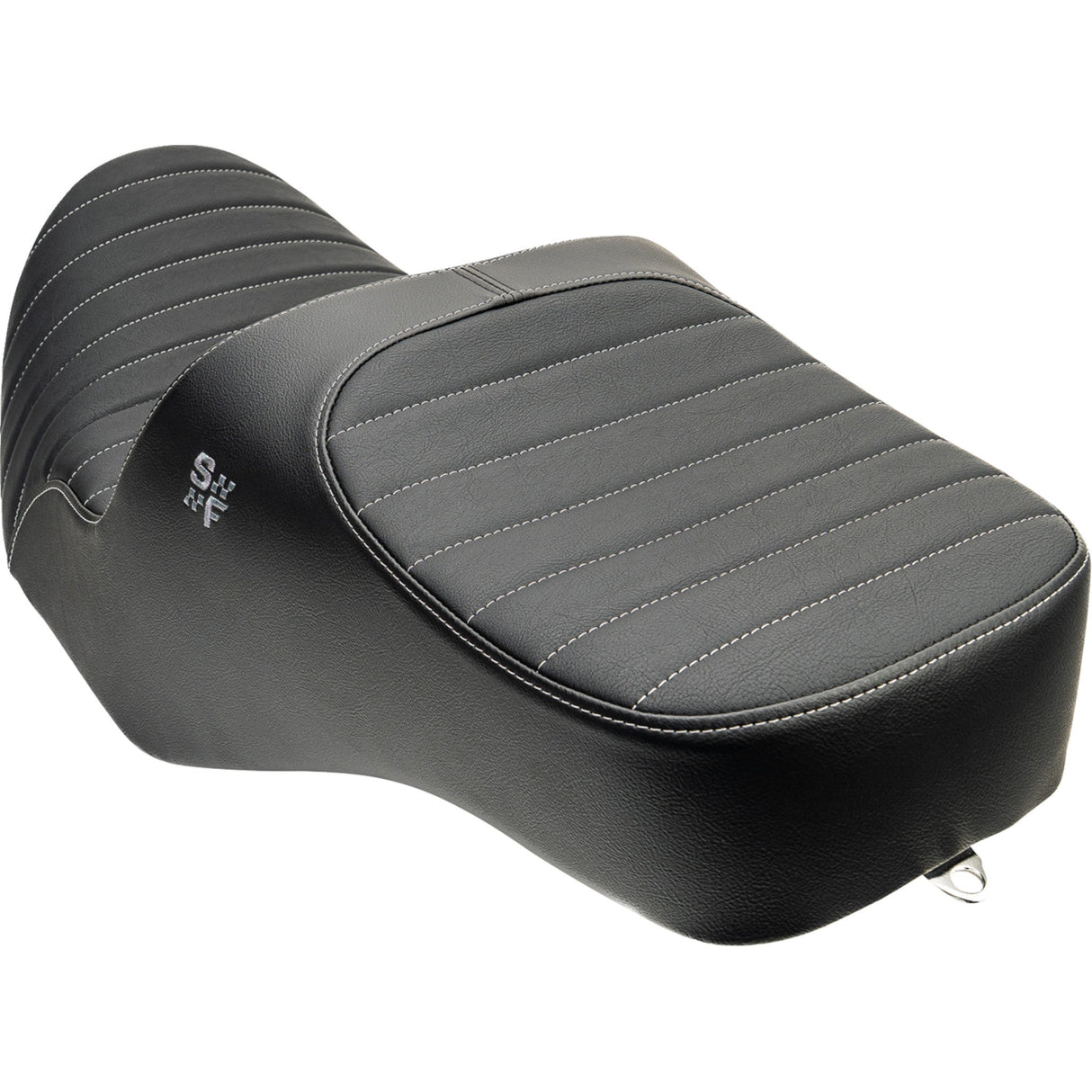 Slyfox Chariot Seat Silver Classic Stitch Silver Logo FLH FLT - 4729B For Harley Touring 2023-2026