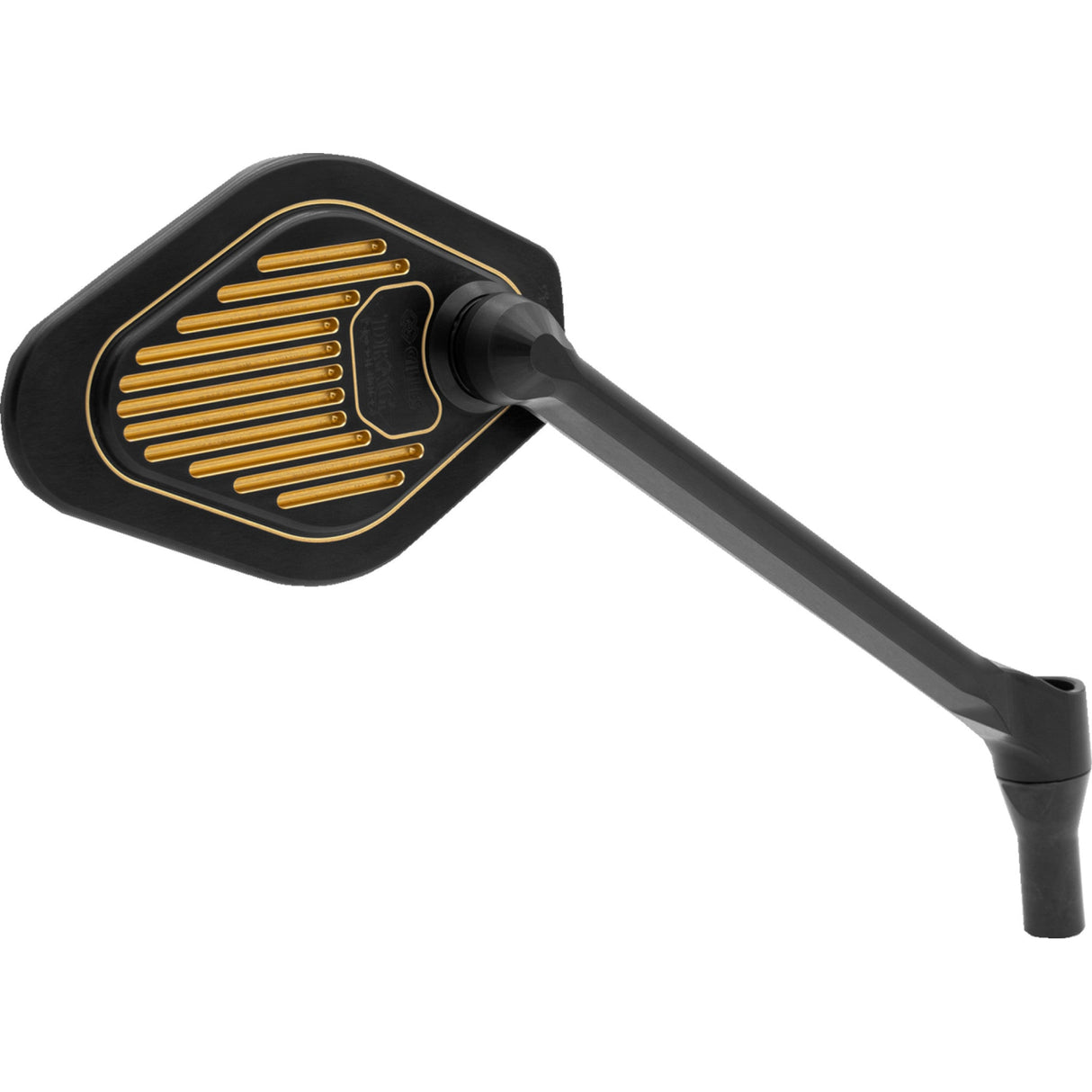 DRAG SPECIALTIES 0640-1869 Long Stem Adjustable Mirror Mirror - Adjustable - Long Stem - Black/Gold - Right