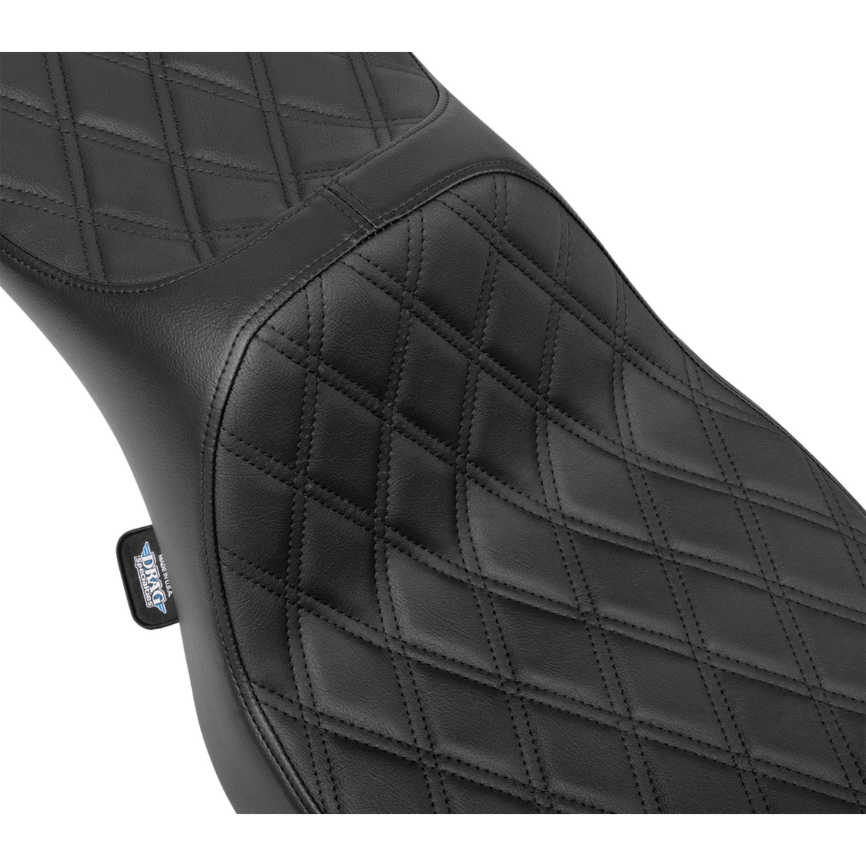 DRAG SPECIALTIES SEATS 0801-2034 Extended Reach Predator III Seat Extended Reach Predator III Set - Double Diamond - Black Stitching - Vinyl - FLH/FLT '23-'24