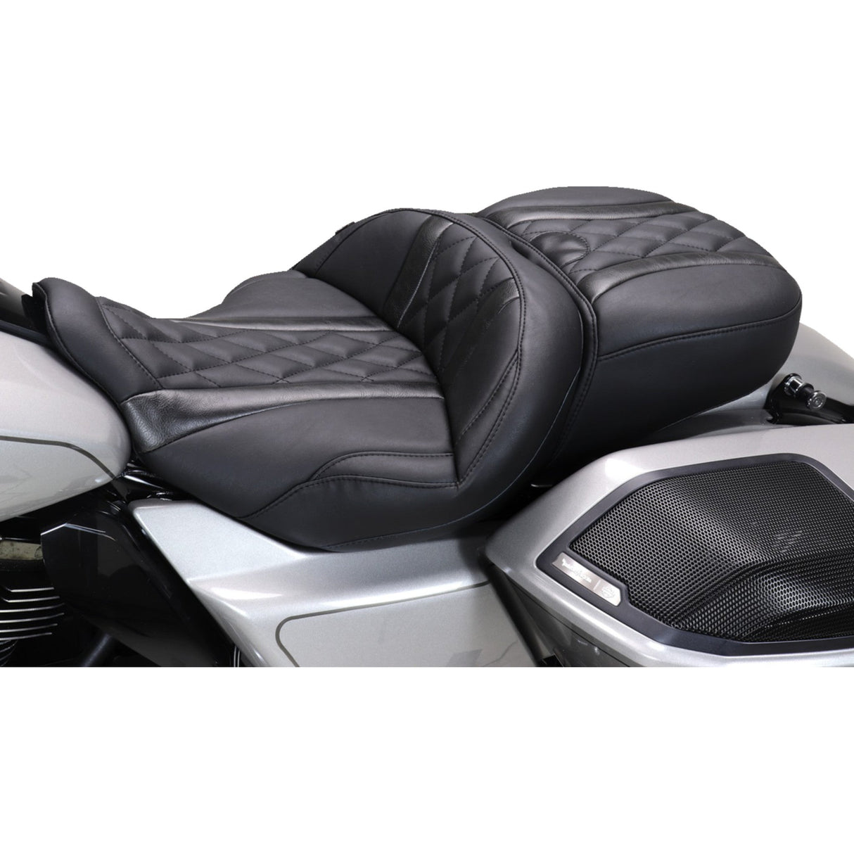 Mustang Deluxe Touring Seat Diamond Black Stitch - 89411 For Harley Touring 2023-2026