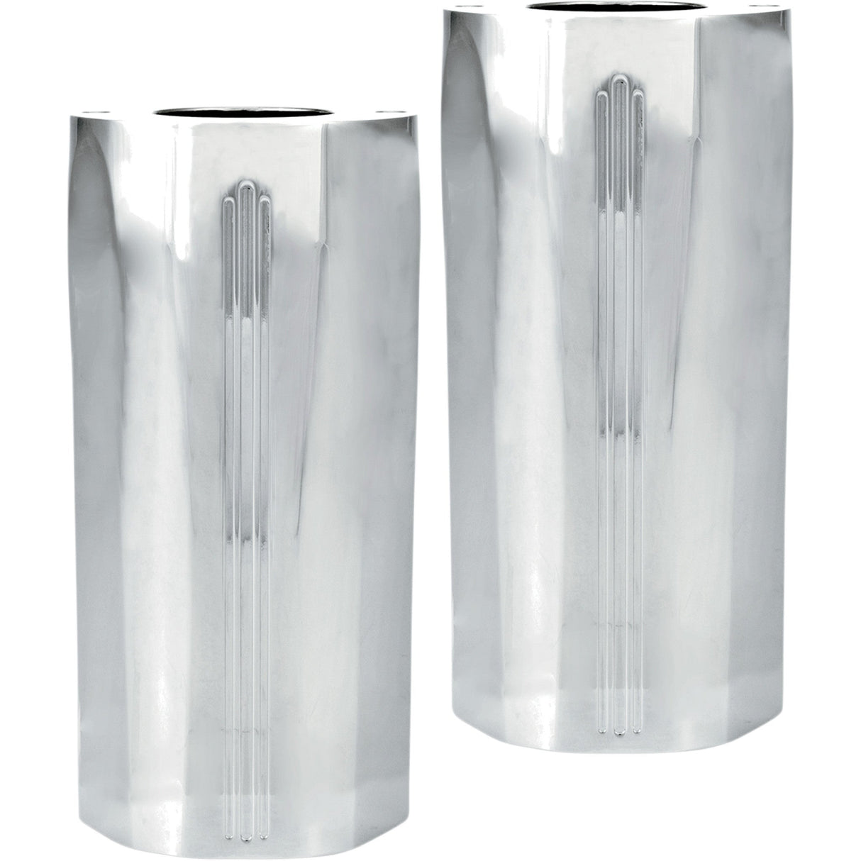 PERFORMANCE MACHINE (PM) 0411-0056 0208-2045-CH Fork Slider Covers — Tech - Chrome - Tech