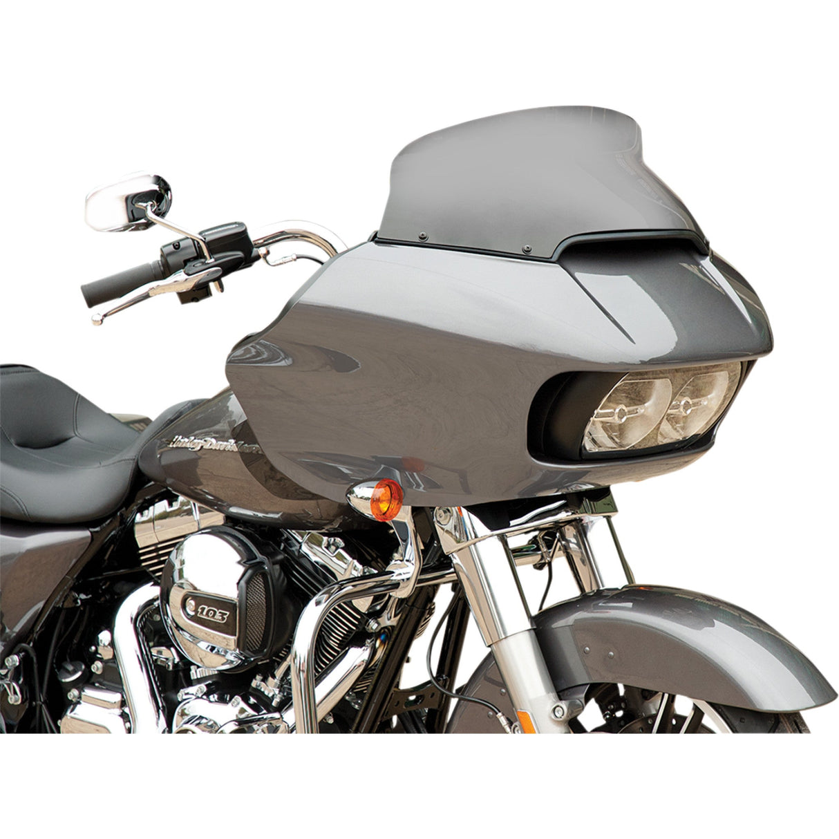 Memphis Shades Spoiler Replacement Windshield For OE Fairings 6-1/2" Dark Smoke - MEP86010 For Harley Road Glide 2015-2023
