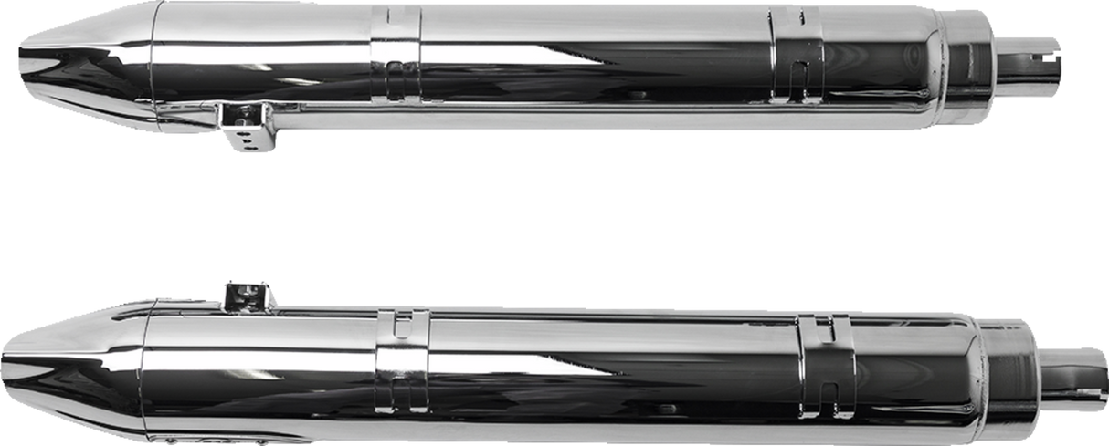 4" Broadhead Slip-On Mufflers - Fishtail - Chrome - 1801-1766