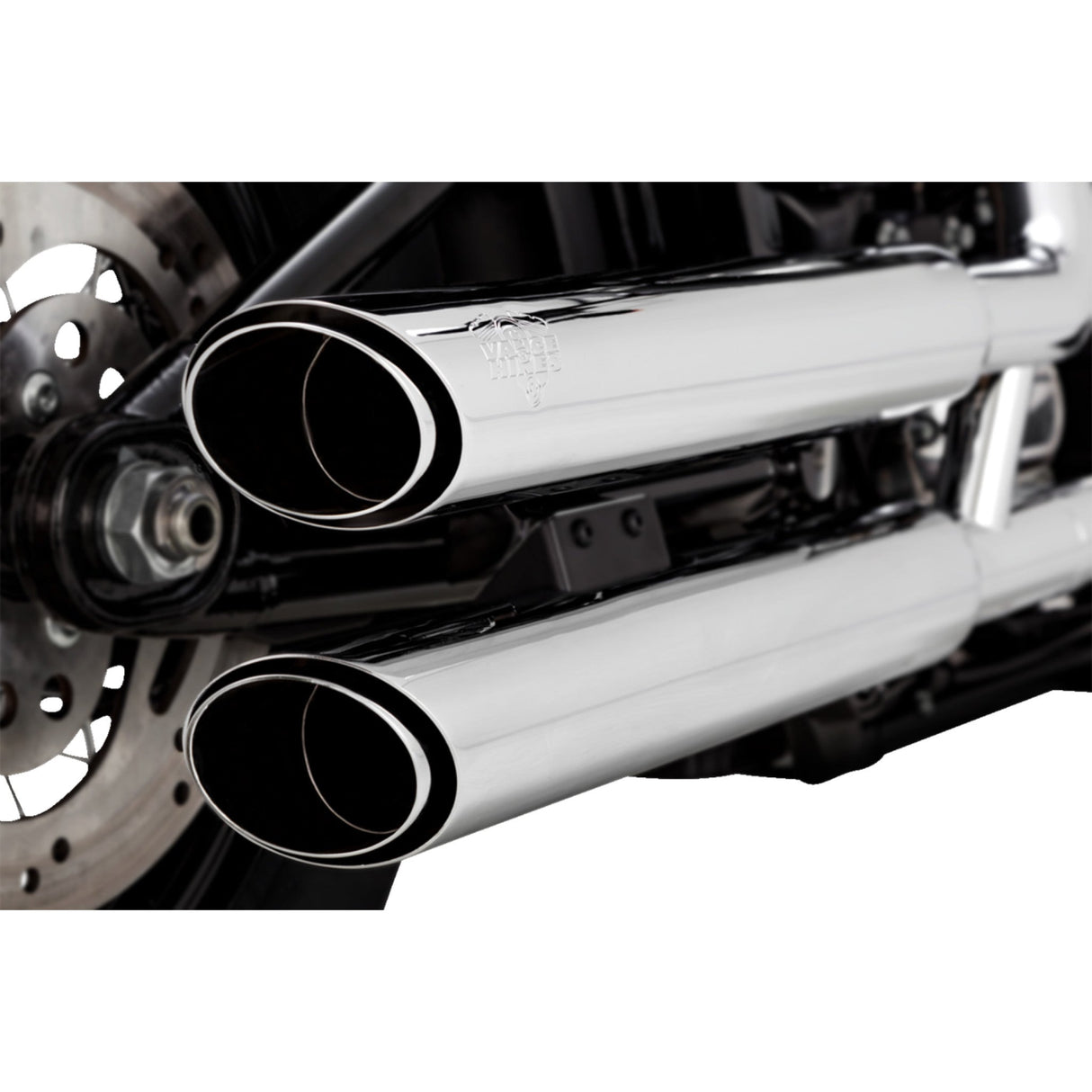 Vance & Hines 3" Twin Slash Slip-On Mufflers Chrome - 16376 For Harley Softail 2018-2025