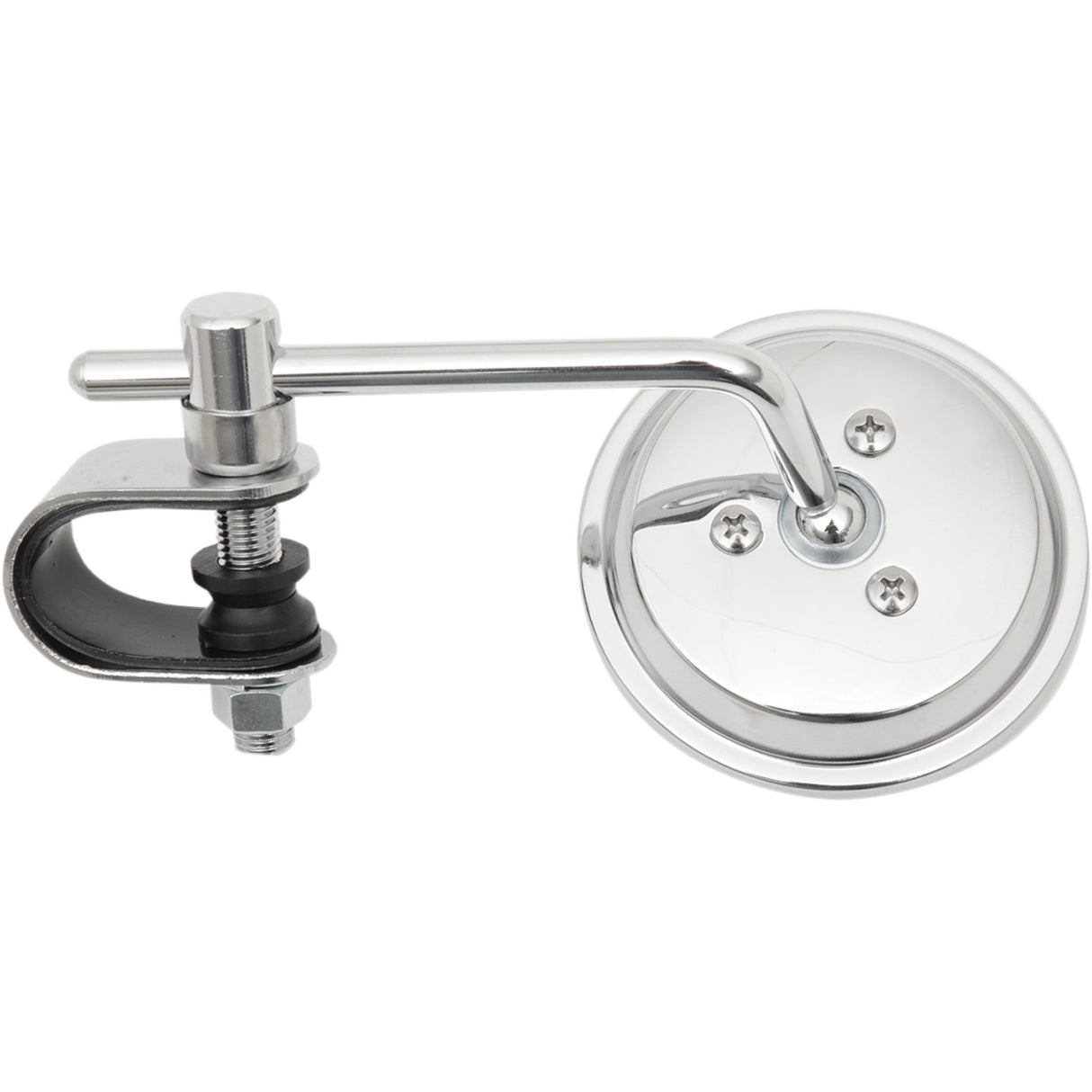 Emgo 3" Chrome Stamped Mirror Side View Round Chrome 4" Stem Left Right Each - 20-06814