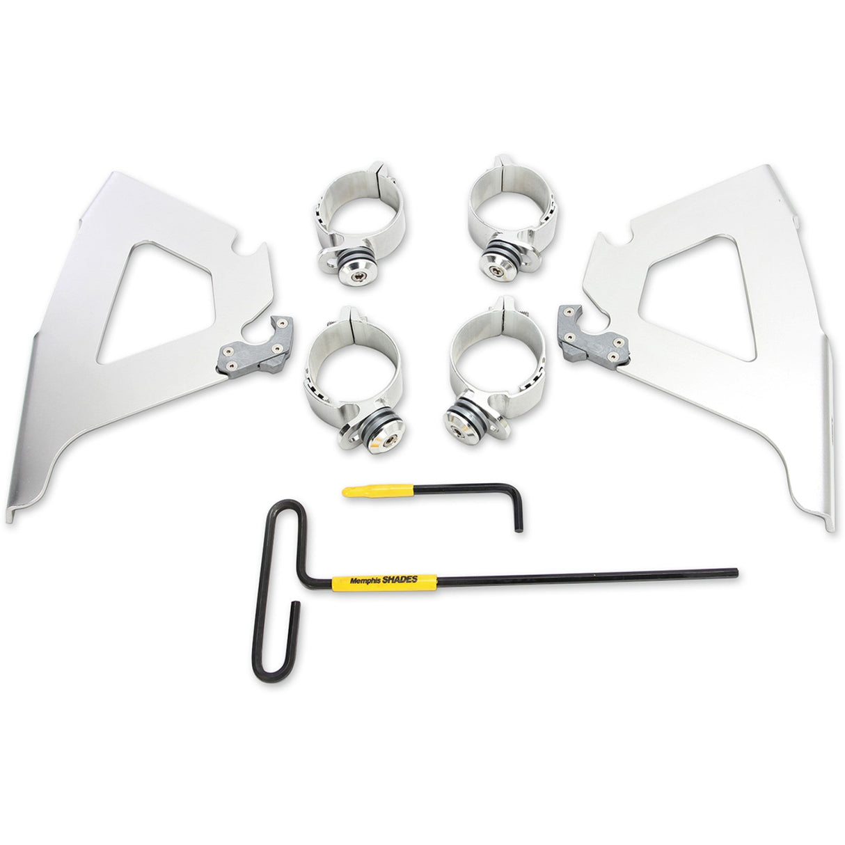 MEMPHIS SHADES 2321-0387 MEK2023 Fats/Slim Windshield Trigger-Lock Complete Mount Kit Fats/Slim Trigger Lock Mounting Kit - Hammer - Polished
