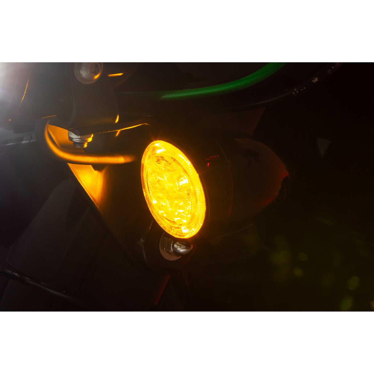 Ciro Fang® Front Turn Signal Light Inserts Amber White LED Smoke Lens Black - 45620 For Harley Touring 1957-2026