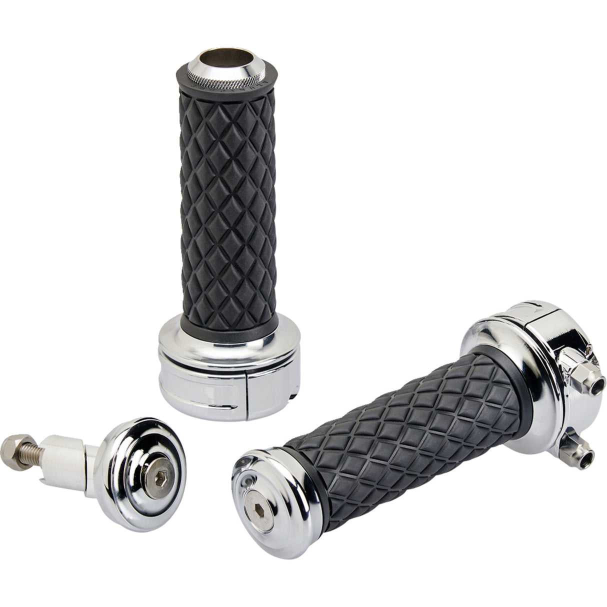 BILTWELL 0630-3073 6606-105-01 Alumicore Grips Grips - Alumicore - Custom - Chrome