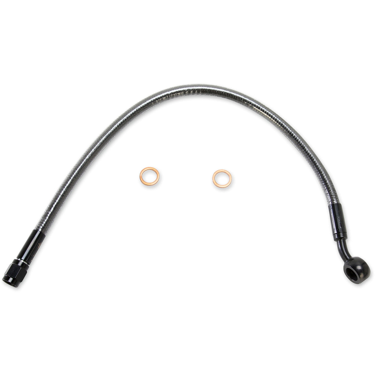 Magnum Shielding Designer Series ABS-Specific Upper Brake Line Kit 10mm-35° 15" Black Pearl - AS47115 For Harley Touring 2017-2024