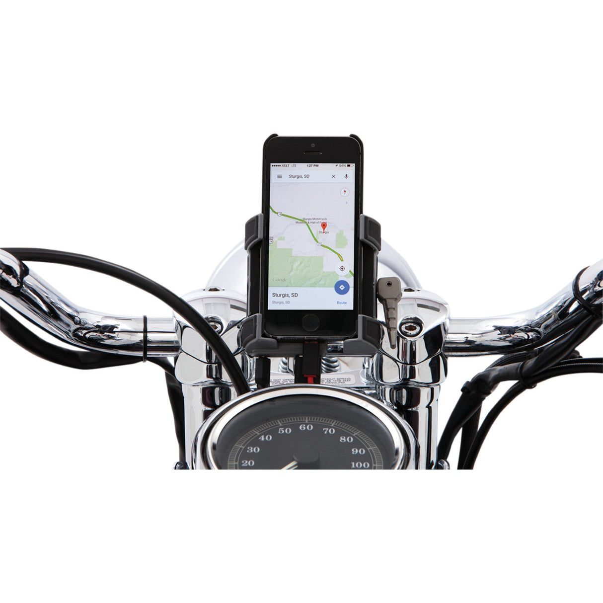 CIRO 4402-0594 50215 Smartphone/GPS Holder with Charger Phone Holder - 1-1/4" Handlebar Mount - Black