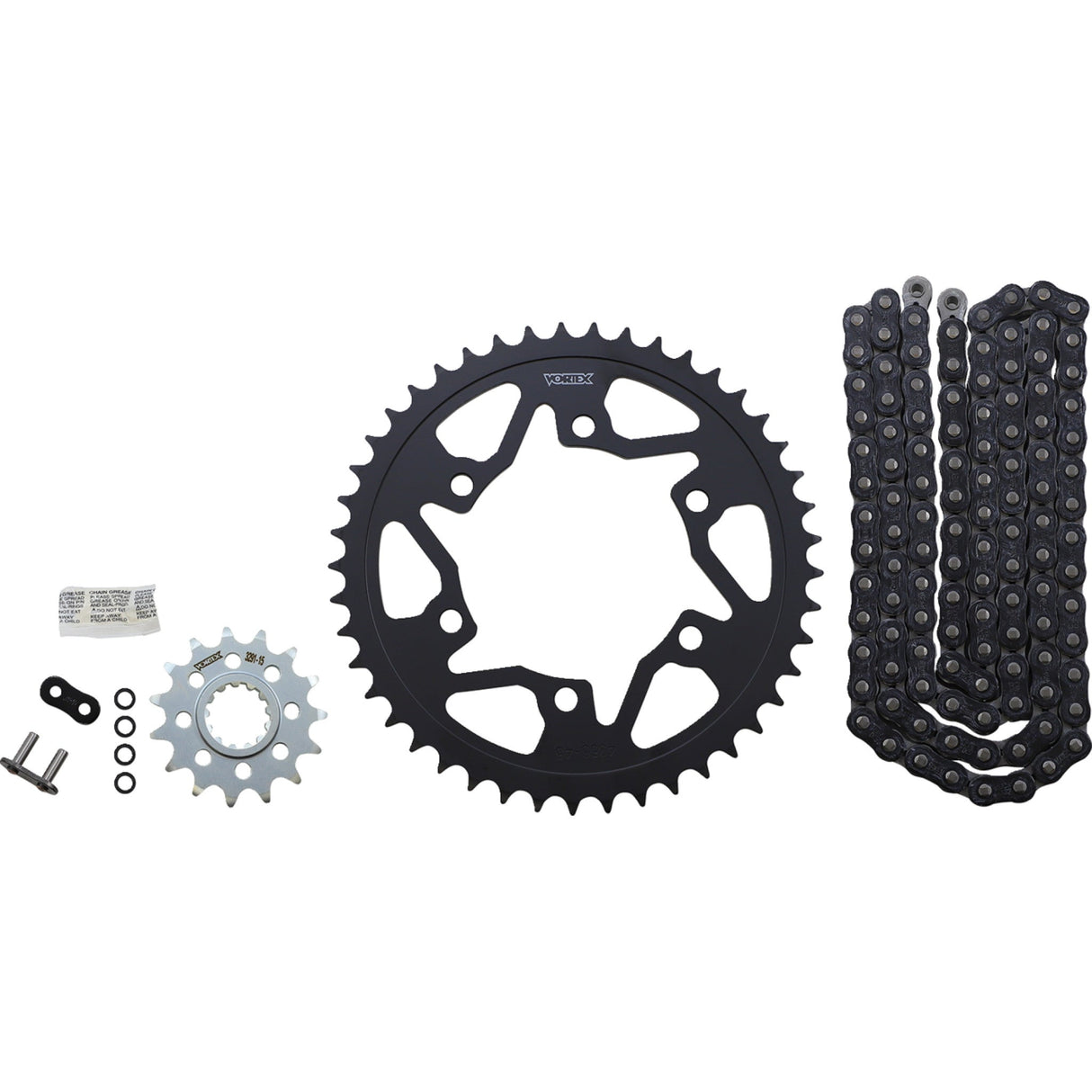 VORTEX 1230-1543 CK6457 Chain and Sprocket Kit Chain Kit - Black