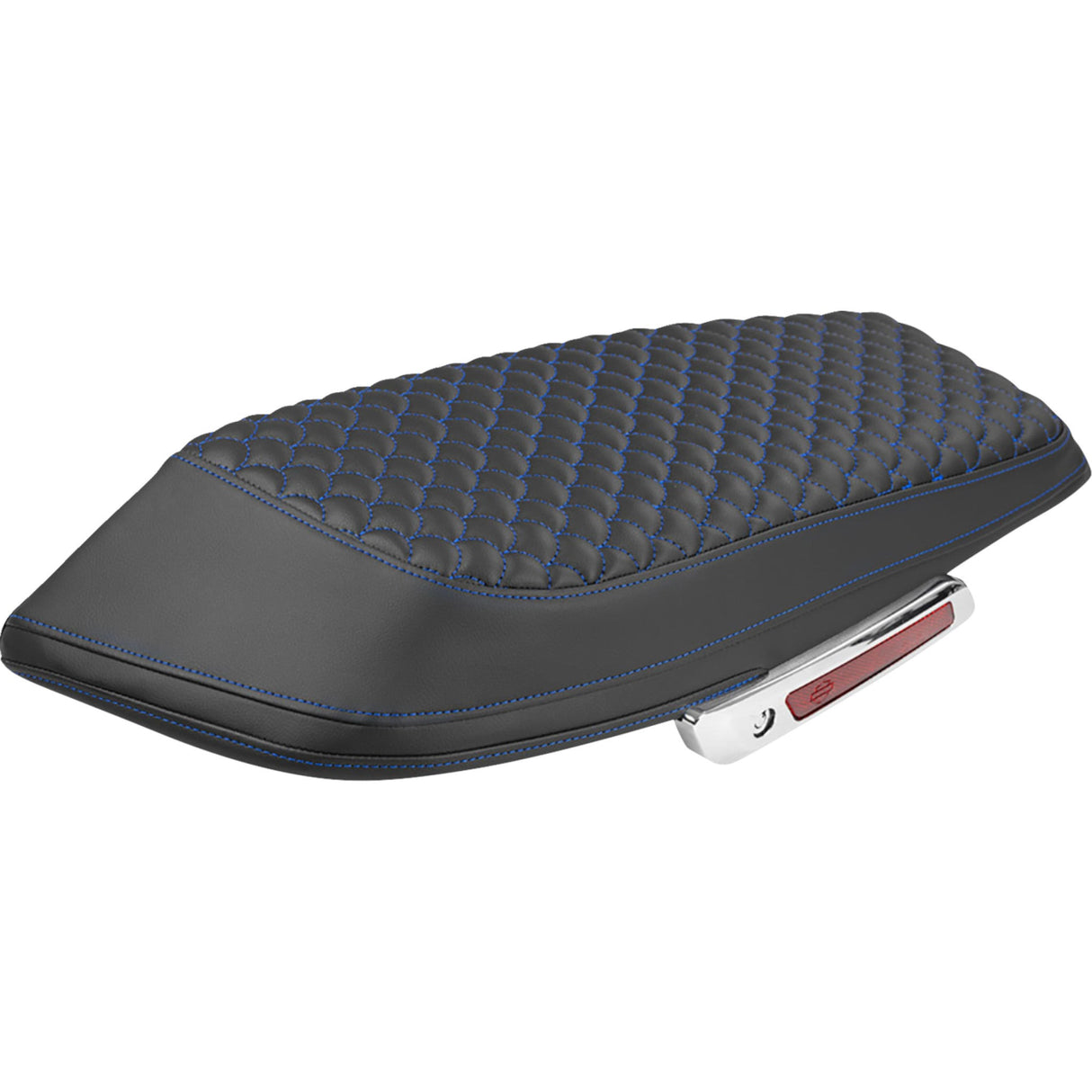 SADDLEMEN 3501-2353 L870-23-20901 Dragon Scale Saddlebag Lid Covers Saddlebag Lid Covers - Dragon Scale - Blue Stitch - FLH/FLT '23-'25