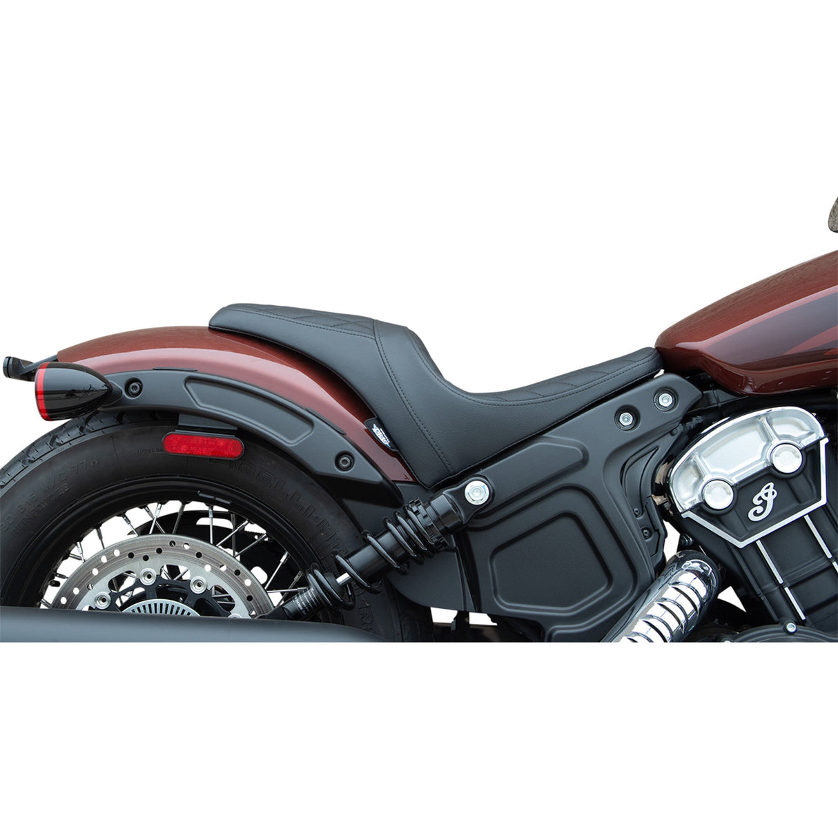 DRAG SPECIALTIES SEATS 0810-2255 3/4 Solo Seat black - diamond stitch - '18-'22 scout bobber